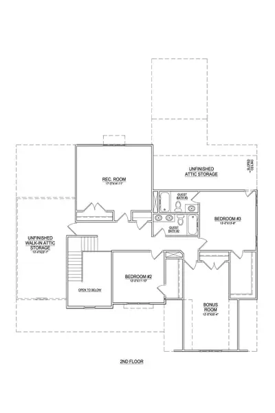 2D floor plan layout of this home in Eli's Ridge, Winterville, NC (Image 3).