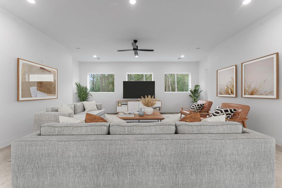 Another view of the light and bright gameroom.