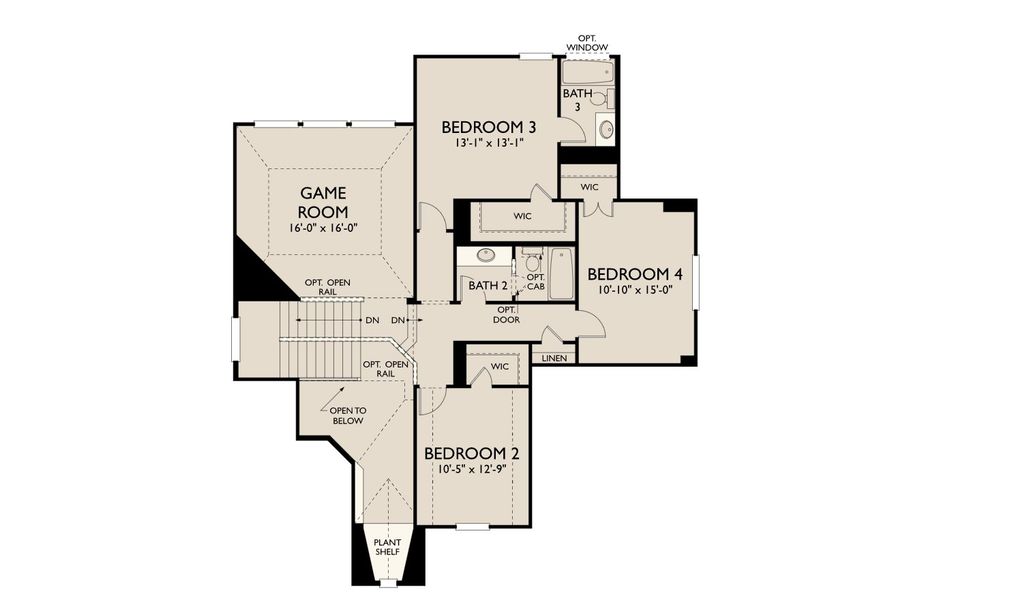 2D floor plan layout for the Nathaniel by Ashton Woods in Megan's Landing, Castroville, TX (Image 2). 2D floor plan layout for the Nathaniel by Ashton Woods in Megan's Landing, Castroville, TX (Image 2).