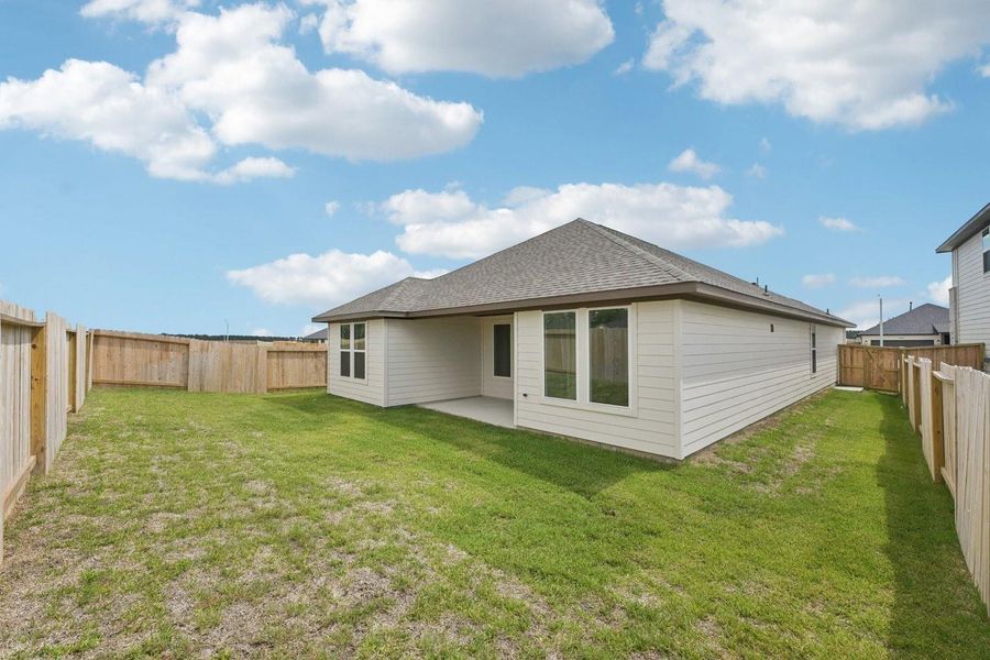 Large Backyard with covered patio