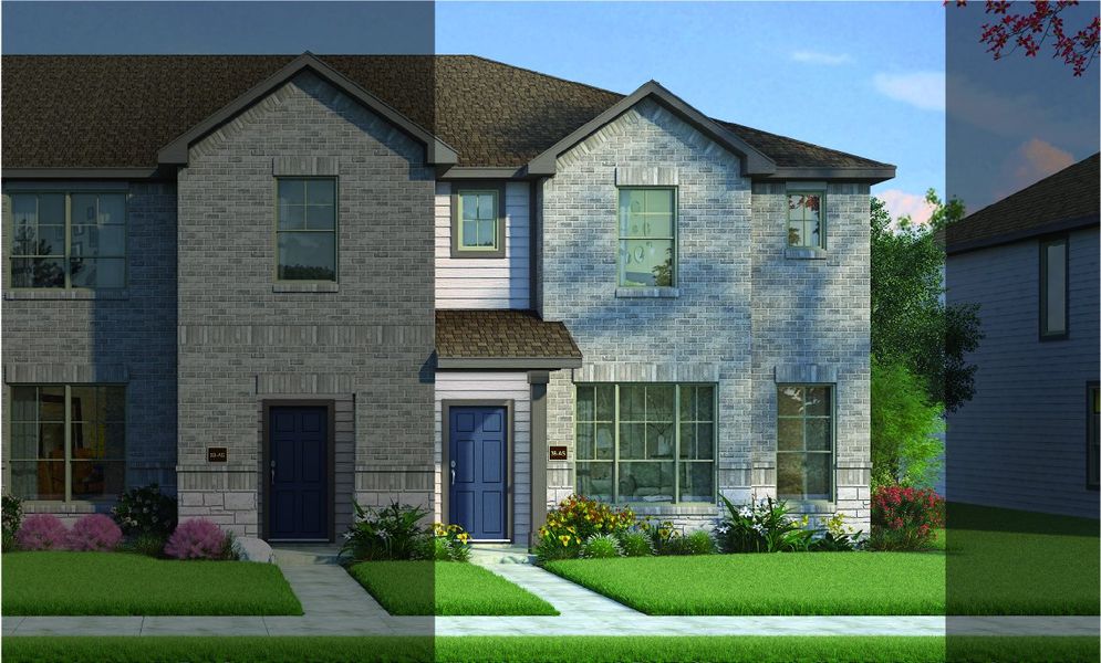 Crockett with Elevation 3B Stone Exterior 2023 Townhomes