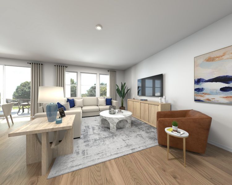 Rendering of the Modena Floorplan Living Room.