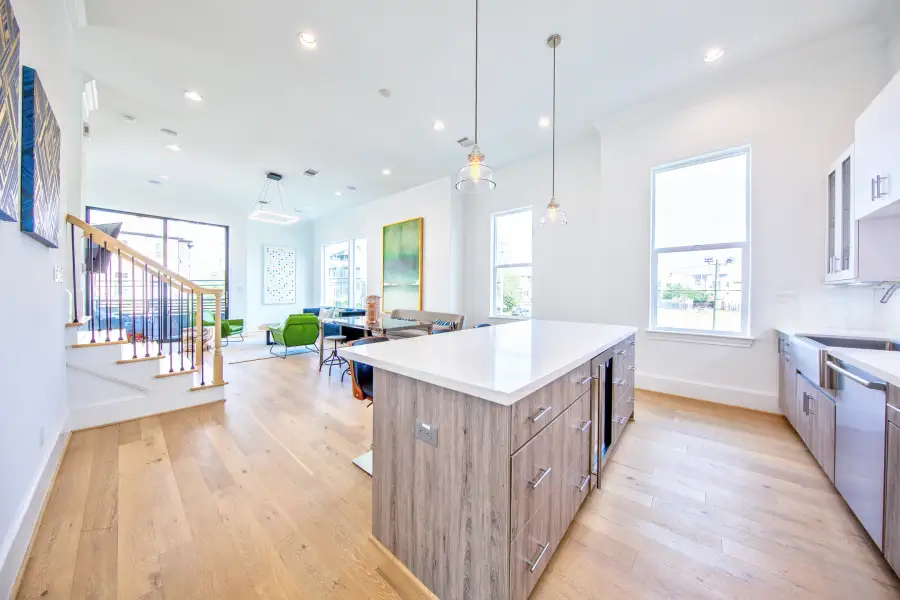 Furnished interior view inside a new home in The Brownstones at East Quarter, Dallas (Image 8).