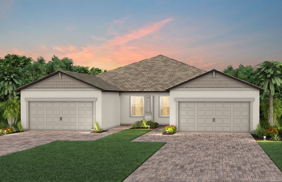 Representative exterior photo of a completed home built from the Ellenwood by Del Webb in Del Webb Explore North River Ranch, Parrish, FL (Image 16).