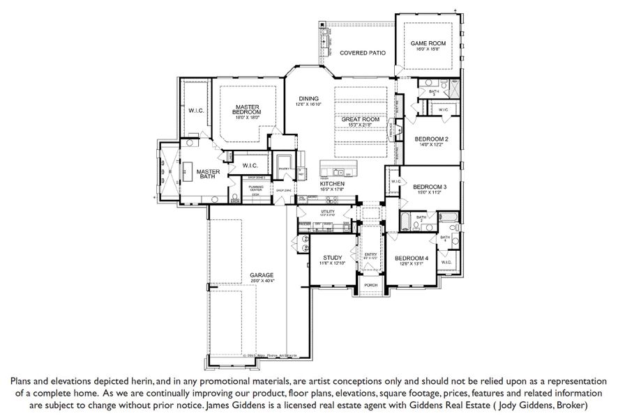 2D floor plan layout of this home in ClearWater Ranch, Liberty Hill, TX (Image 6). 2D floor plan layout of this home in ClearWater Ranch, Liberty Hill, TX (Image 6).