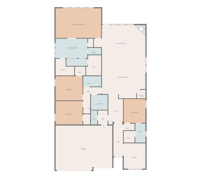 2D floor plan layout of this home in The Colony 60', Bastrop, TX (Image 5).