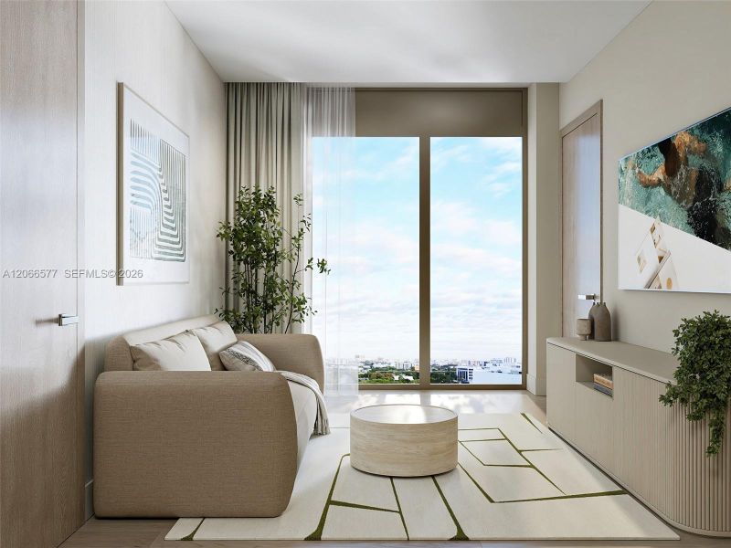 Furnished interior view inside a new home in , Miami (Image 9).