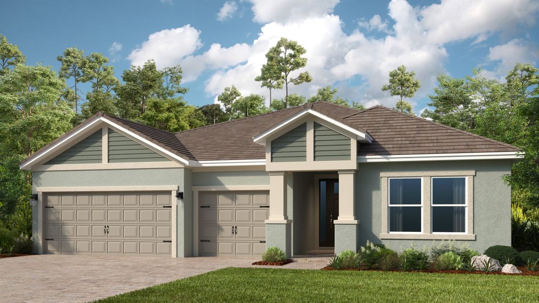 Representative exterior photo of a completed home built from the Java by Taylor Morrison in Hammock at Two Rivers, Zephyrhills, FL (Image 20).