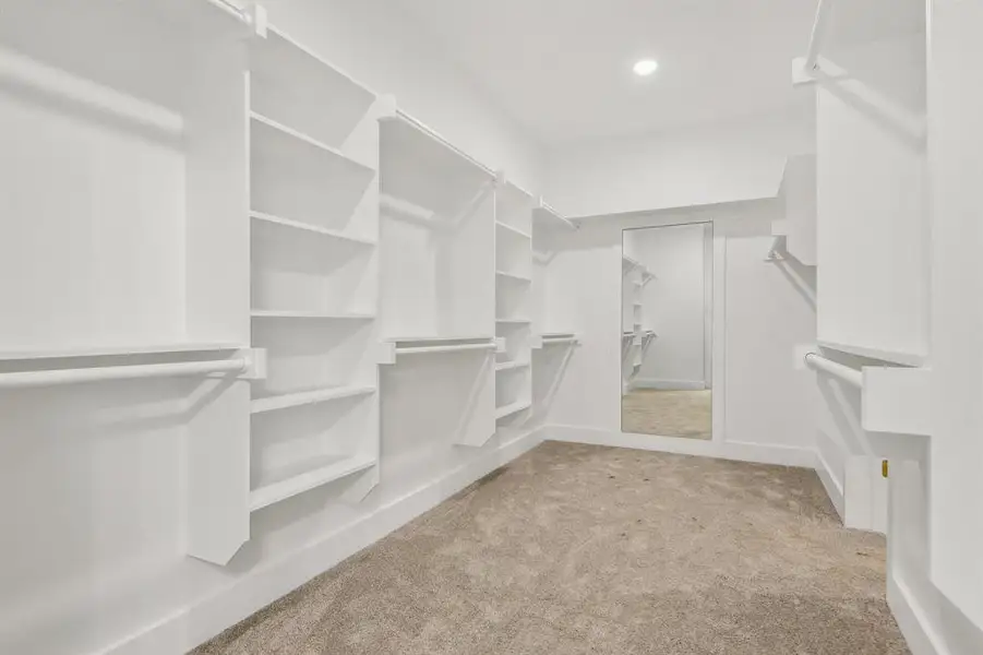 Spacious closet featuring light colored carpet Spacious closet featuring light colored carpet