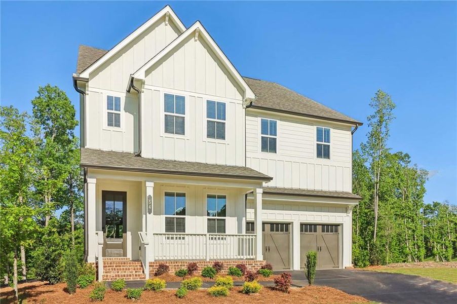 Front exterior of a new home in , Dawsonville, GA, highlighting curb appeal (Image 23).