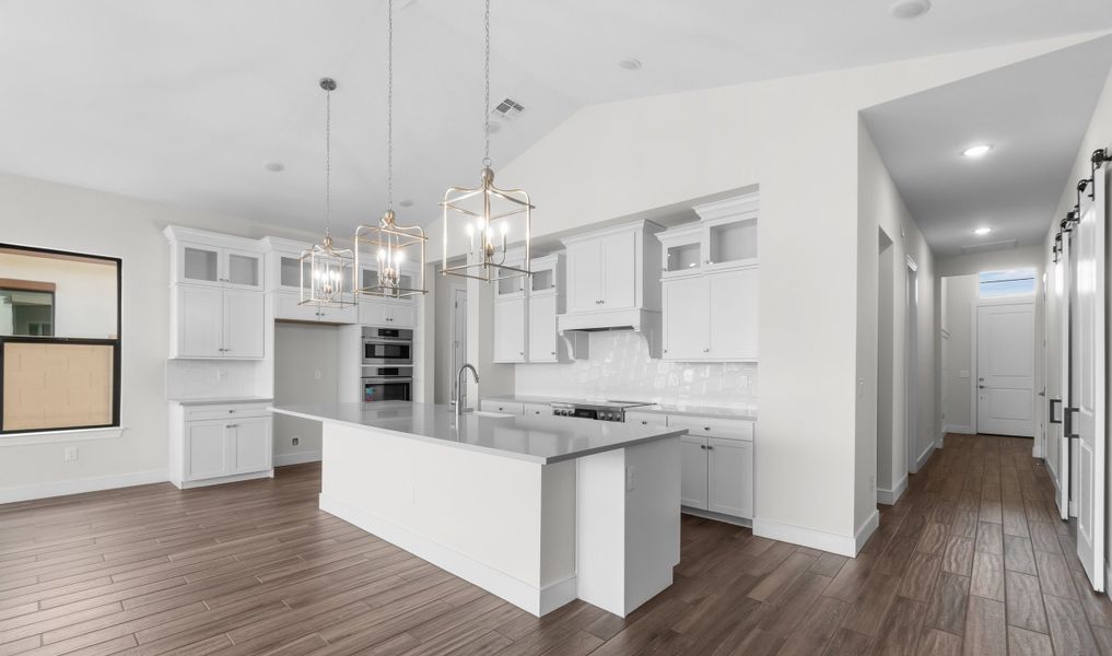 Kitchen with white cabinets