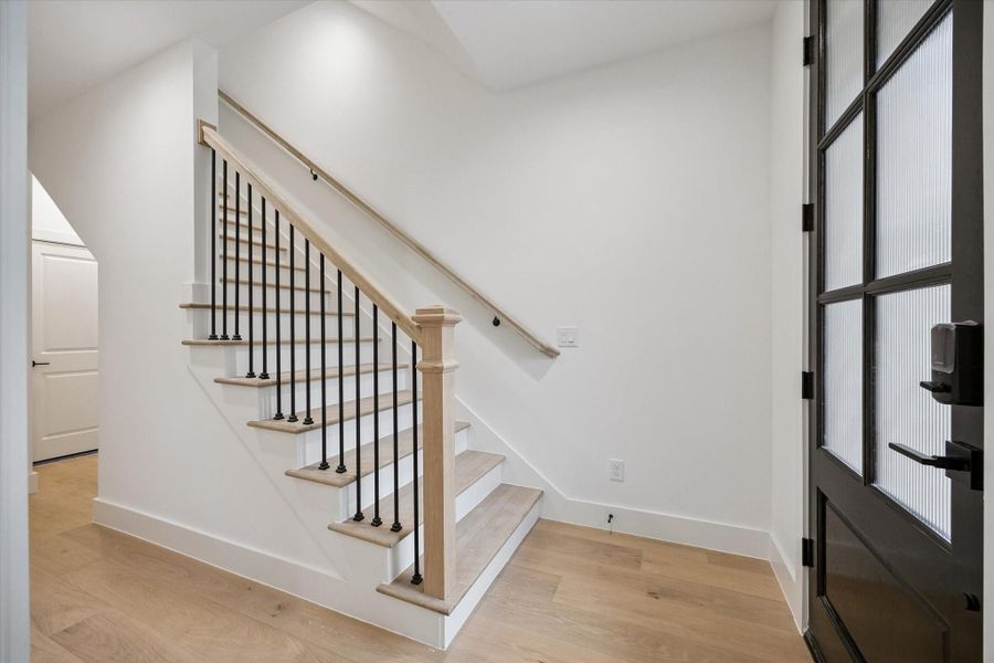 Elegant staircase design creating a stylish transition between levels