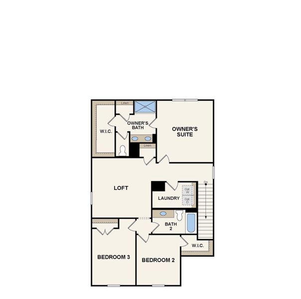 2D floor plan layout of this home in Blue Sky Meadows, Monroe, NC (Image 3).