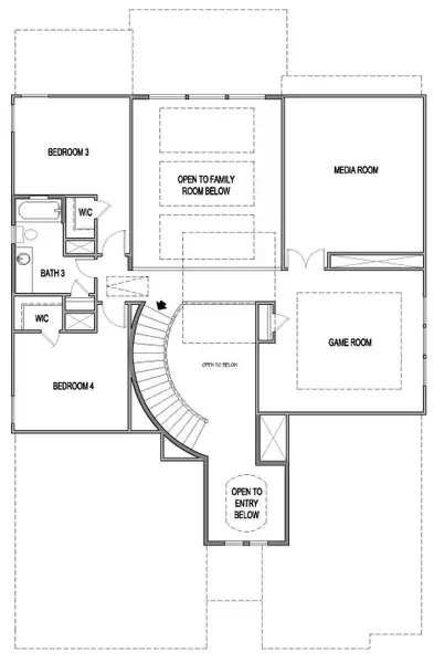 2D floor plan layout of this home in Blackhawk, Pflugerville, TX (Image 6).