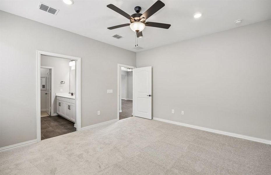 Spacious primary suite