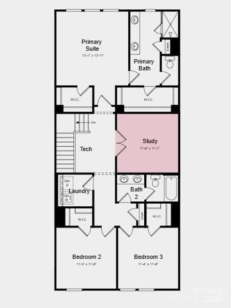 Additional Highlights Include: Study in place of loft and tile shower pan at primary bath.