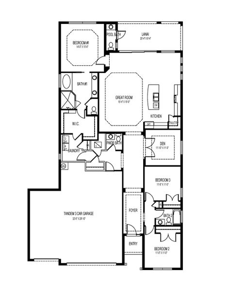 2D floor plan layout of this home in Palmetto Landing at Babcock Ranch, Punta Gorda, FL (Image 2).