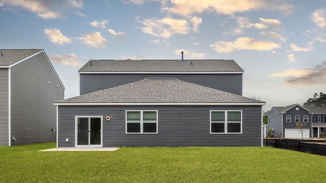 Exterior details and patio area of a home in The Cove at Mallard Crossing, Summerville (Image 2).