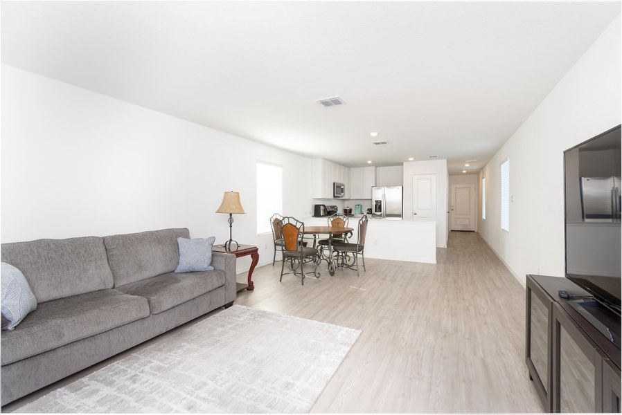 Furnished interior view inside a new home in Cielo Gardens: Welton Collection, Jarrell (Image 10). Furnished interior view inside a new home in Cielo Gardens: Welton Collection, Jarrell (Image 10).