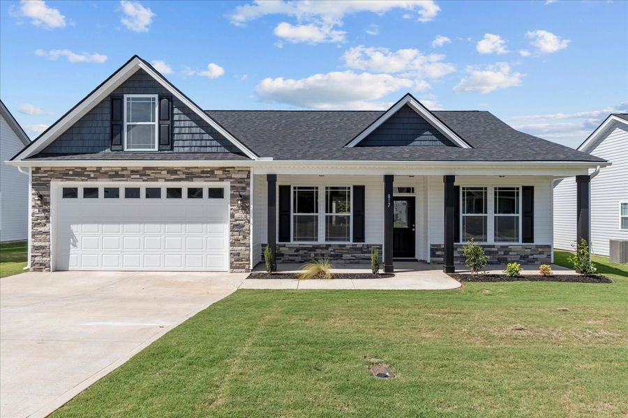 Representative exterior photo of a completed home built from the Cherokee by Enchanted Homes in Ballentine Ridge, Lyman, SC (Image 1).