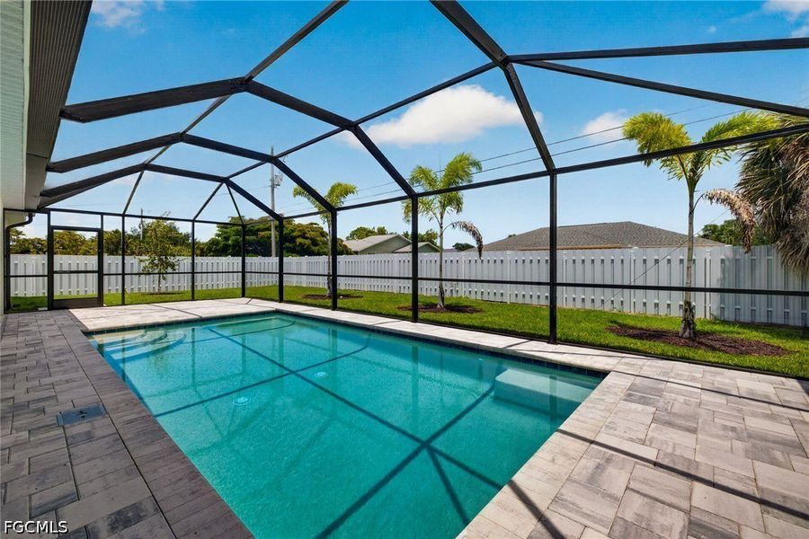 Exterior details and patio area of a home in Cape Coral, Cape Coral (Image 3).
