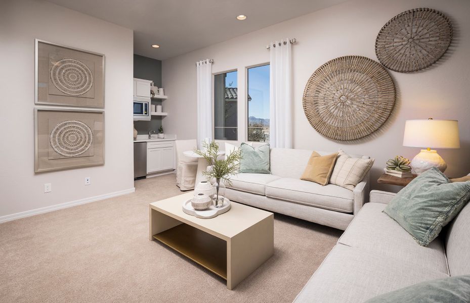 Furnished interior view inside a new home in Harvest - Enchantment Series, Queen Creek (Image 16).