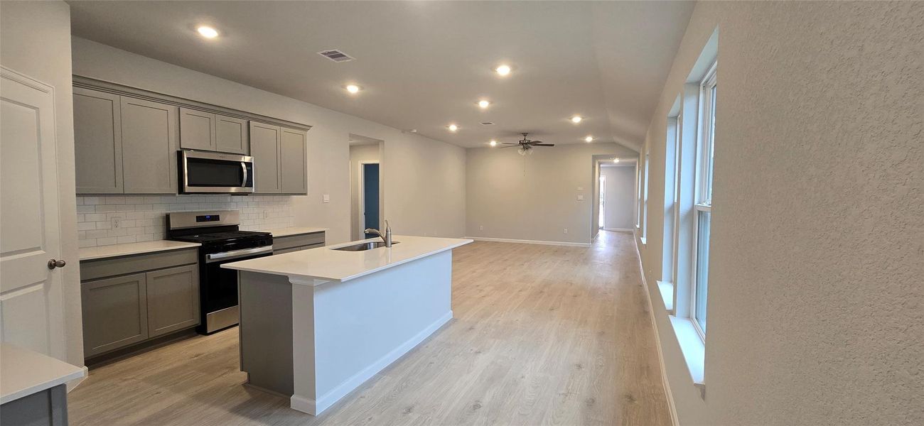 Furnished interior view inside a new home in Midtown Reserve, College Station (Image 3). Furnished interior view inside a new home in Midtown Reserve, College Station (Image 3).
