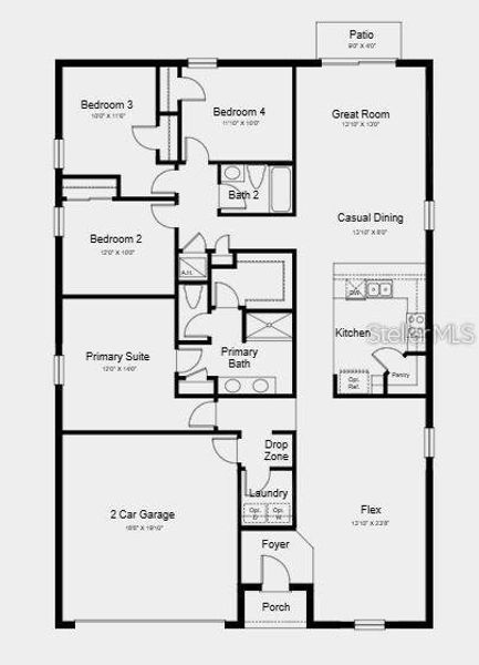 2D floor plan layout of this home in Palm Wind, Hudson, FL (Image 2). 2D floor plan layout of this home in Palm Wind, Hudson, FL (Image 2).