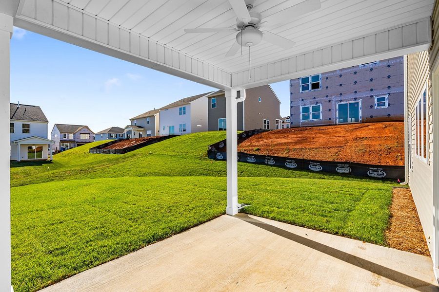 Exterior details and patio area of a home in Hanes Lake, Winston-Salem (Image 3).