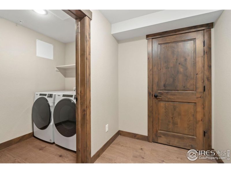 Main level laundry and garage access.