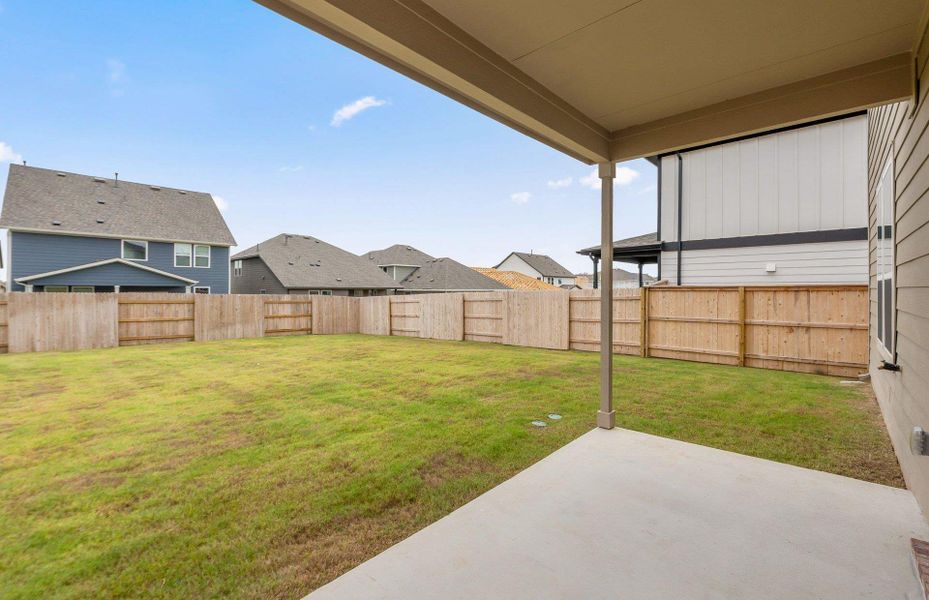 Exterior details and patio area of a home in Patterson Ranch, Georgetown (Image 3).
