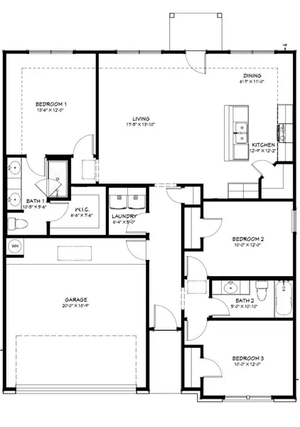 2D floor plan layout of this home in Mesa Ridge, Temple, TX (Image 3). 2D floor plan layout of this home in Mesa Ridge, Temple, TX (Image 3).