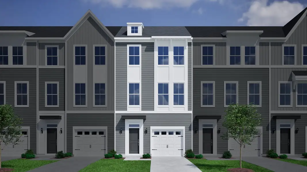 Representative exterior photo of a completed home built from the Daphne 3-Story 1-Car Garage - Vanguard Collection by Mungo Homes in Vista at Cane Bay, Summerville, SC (Image 4).