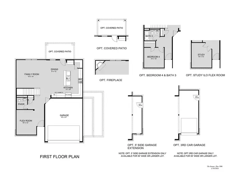 2D floor plan layout of this home in Granger Pines, Conroe, TX (Image 3).