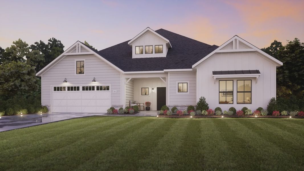 Representative exterior photo of a completed home built from the Provenance by Epcon Communities in The Courtyards at Holly Springs, Canton, GA (Image 2). Representative exterior photo of a completed home built from the Provenance by Epcon Communities in The Courtyards at Holly Springs, Canton, GA (Image 2).