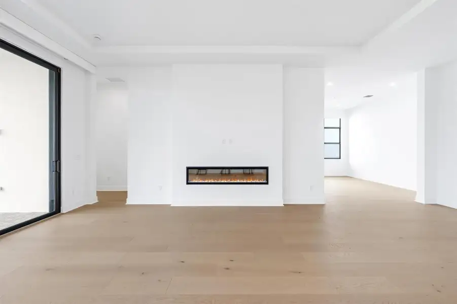 Gathering Room with Faux Fireplace