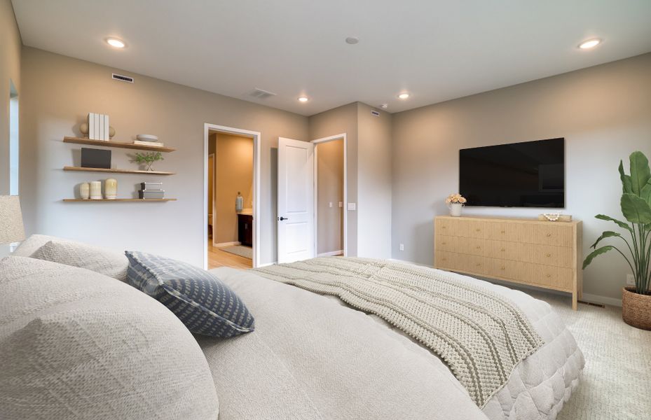 Furnished interior view inside a new home in Hilltop at Inspiration, Aurora (Image 6). Furnished interior view inside a new home in Hilltop at Inspiration, Aurora (Image 6).