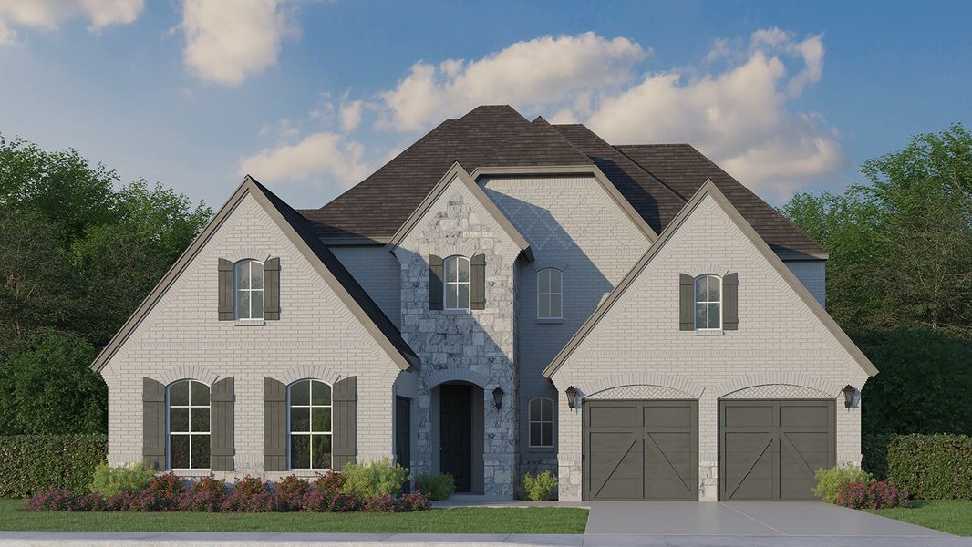 Plan 1634 Elevation C with Stone