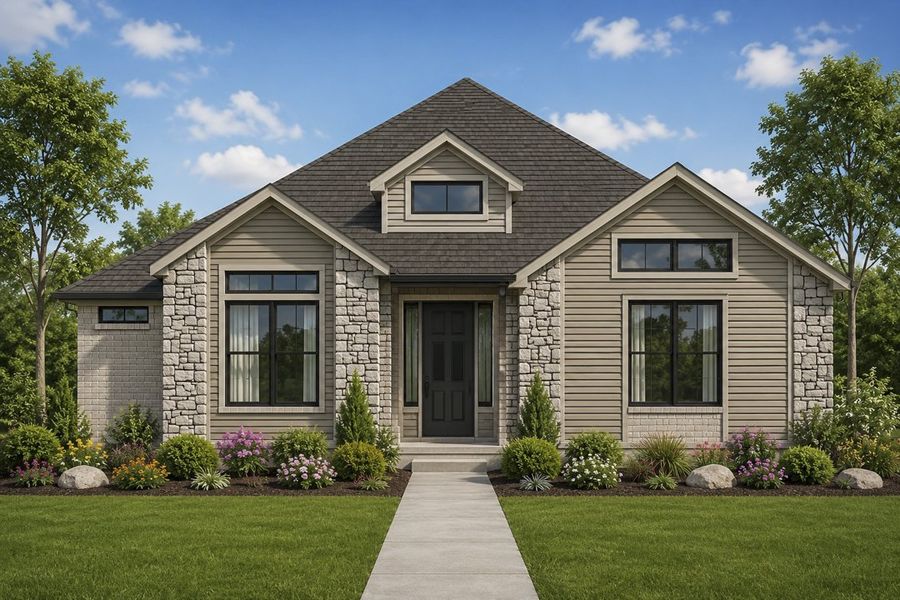 Representative exterior photo of a completed home built from the The Stratford by Lillian Custom Homes in Ten Mile Creek, DeSoto, TX (Image 6). Representative exterior photo of a completed home built from the The Stratford by Lillian Custom Homes in Ten Mile Creek, DeSoto, TX (Image 6).