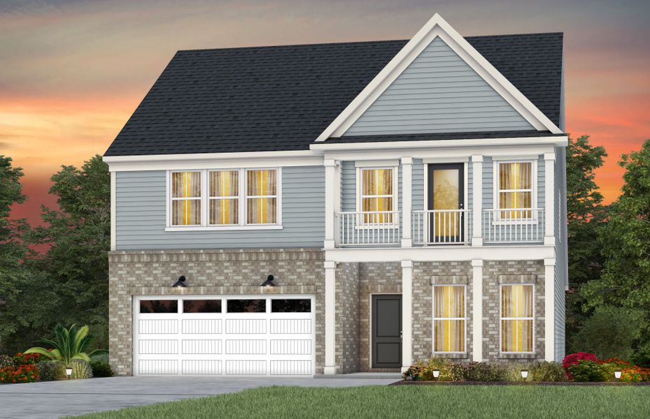Front exterior of a new home in Kinsdale, Lancaster, SC, highlighting curb appeal (Image 14).