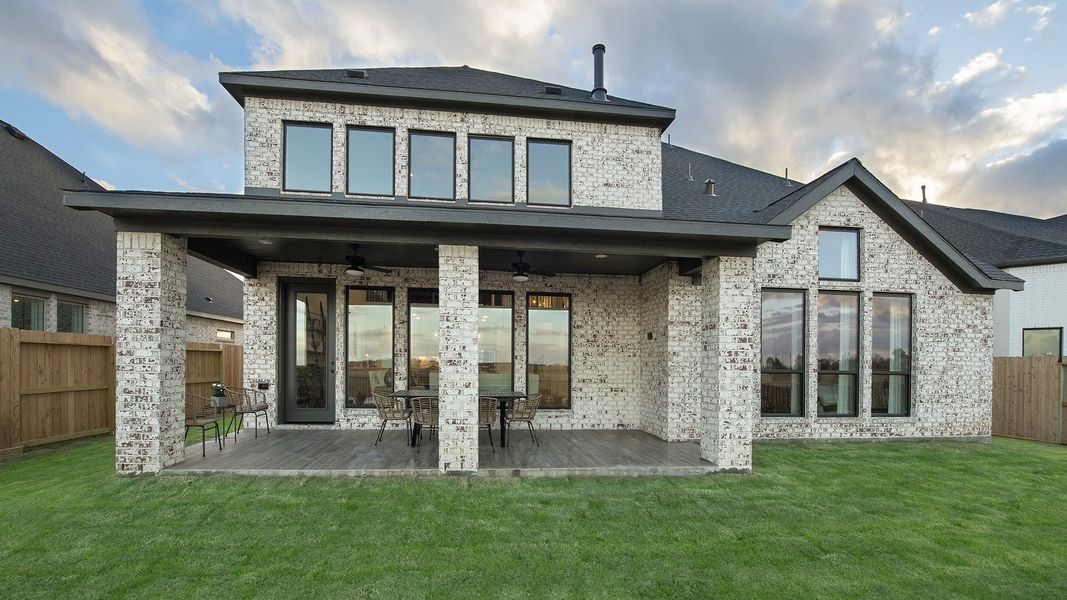 Exterior details and patio area of a home in Cross Creek West 55', Fulshear (Image 2). Exterior details and patio area of a home in Cross Creek West 55', Fulshear (Image 2).
