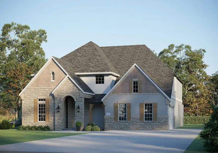 Representative exterior photo of a completed home built from the Roosevelt II 5237 by GFO Home in Sweetgrass, Haslet, TX (Image 6).