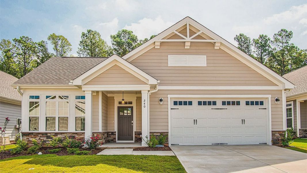 Representative exterior photo of a completed home built from the Palazzo Craftsman by Epcon Communities in The Cottages at 78 North, Sanford, NC (Image 16). Representative exterior photo of a completed home built from the Palazzo Craftsman by Epcon Communities in The Cottages at 78 North, Sanford, NC (Image 16).