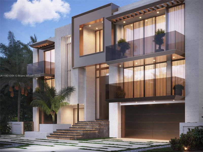 Front exterior of a new home in , Golden Beach, FL, highlighting curb appeal (Image 1). Front exterior of a new home in , Golden Beach, FL, highlighting curb appeal (Image 1).