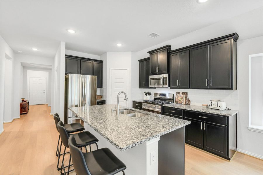 Furnished interior view inside a new home in Bridgeland Creekland Village, Cypress (Image 3). Furnished interior view inside a new home in Bridgeland Creekland Village, Cypress (Image 3).