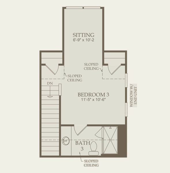 2D floor plan layout for the Evans by Pulte Homes in West End Heights, Charlotte, NC (Image 26).