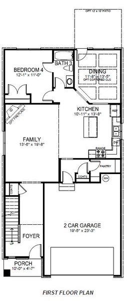 2D floor plan layout of this home in Adams Glen, Mauldin, SC (Image 3).