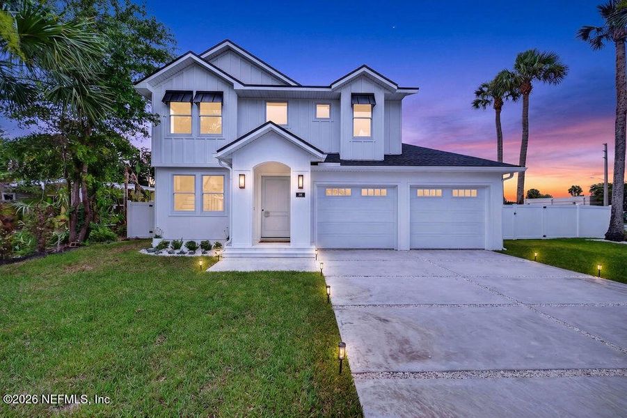 Front exterior of a new home in , Neptune Beach, FL, highlighting curb appeal (Image 1). Front exterior of a new home in , Neptune Beach, FL, highlighting curb appeal (Image 1).