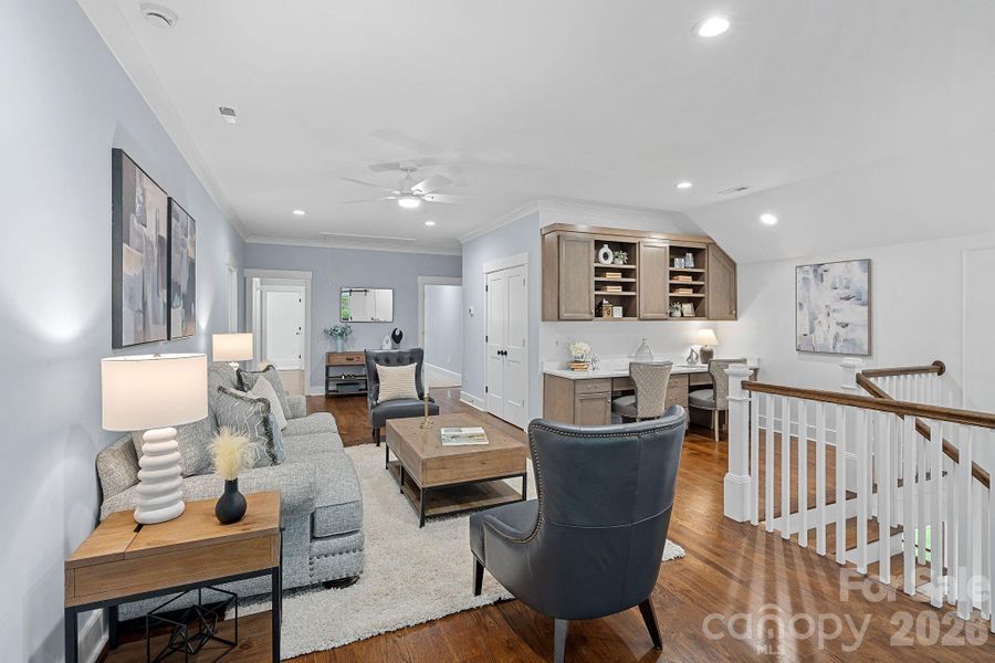 Loft area with secondary lounging area