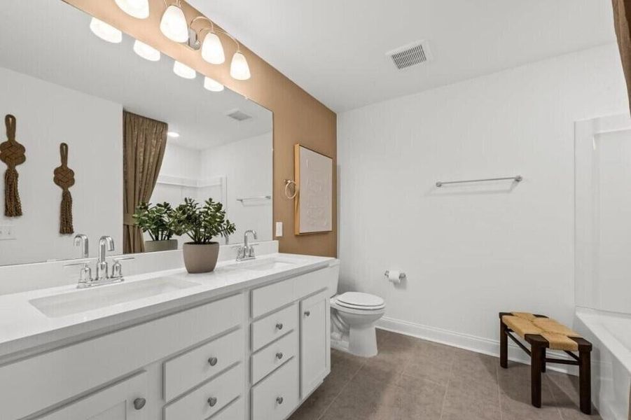 Furnished interior view inside a new home in Cedar Glen Preserve, Huger (Image 15). Furnished interior view inside a new home in Cedar Glen Preserve, Huger (Image 15).